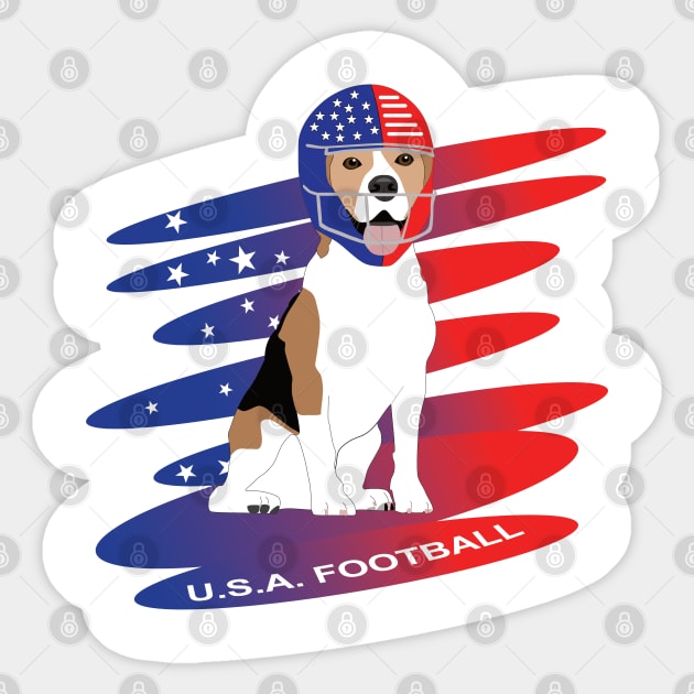 Dog with american football helmet Sticker by GiCapgraphics